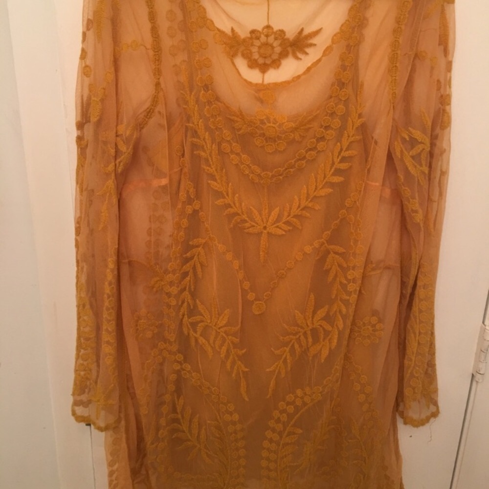 Mustard yellow midi dress